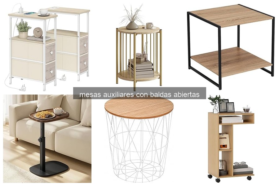 Mejores mesas auxiliares con baldas abiertas para espacios pequeños