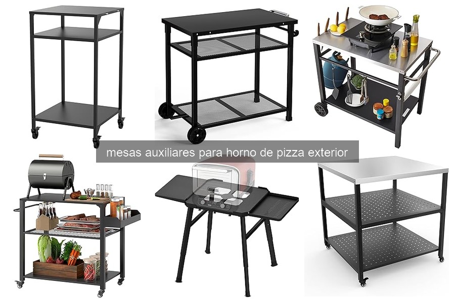 ¿Qué es una mesa auxiliar para horno de pizza exterior?