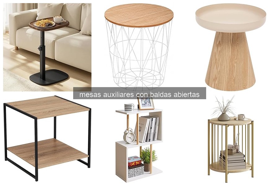 Tipos de mesas auxiliares con baldas abiertas para tu hogar